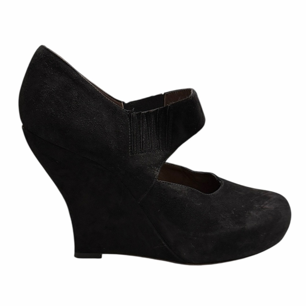 Marni Black Suede Mary Jane Wedge Heels Size 37 - Picture 3 of 10
